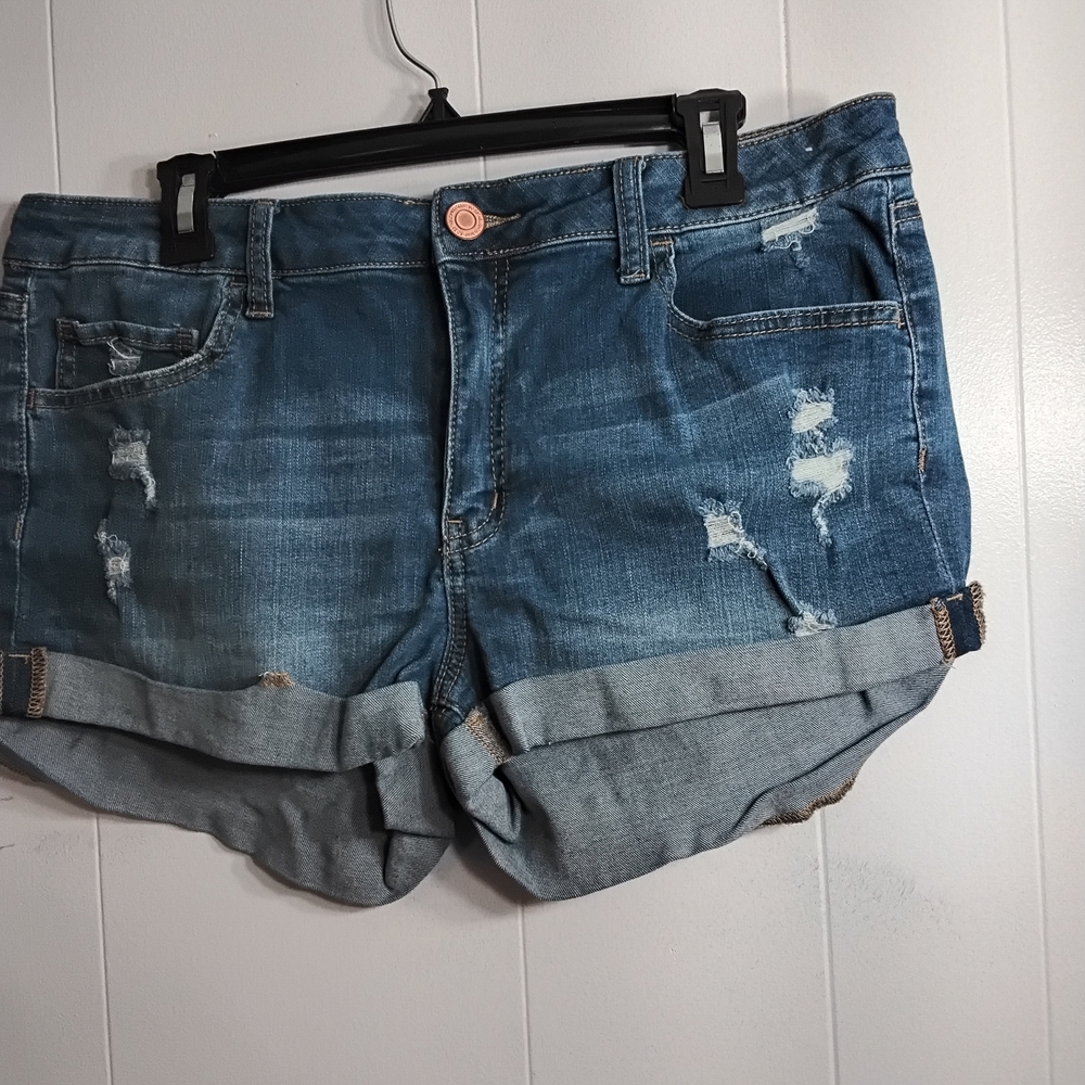 SO Distressed Blue Jean Shorts